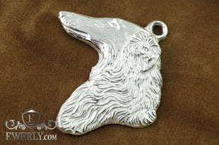 Pendant of  silver in the form of a dog, фото