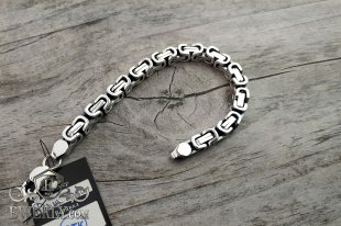 Thick bracelet "David" of  silver for men, фото