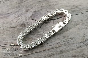 Thick men's bracelet "David" of  silver, фото