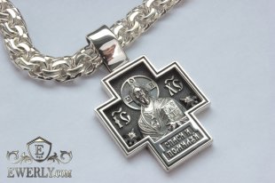 Cross of sterling silver without crucifix, фото